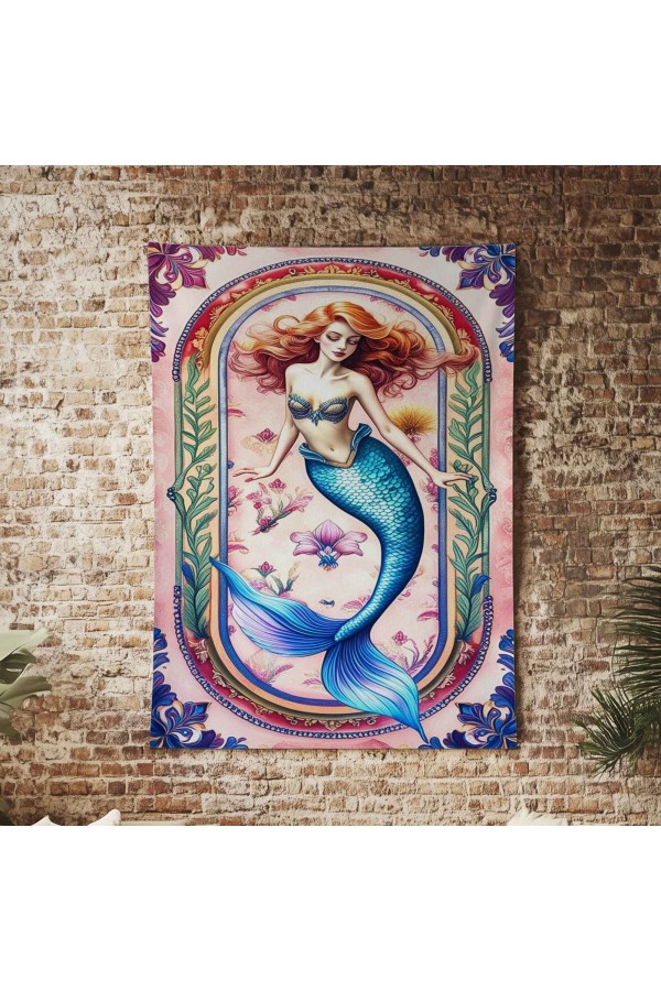 Deniz Kızı Desenli Duvar Örtüsü Duvar Halısı Wall Tapestry Deniz Kızı Desenli Duvar Örtüsü Duvar Halısı Wall Tapestry