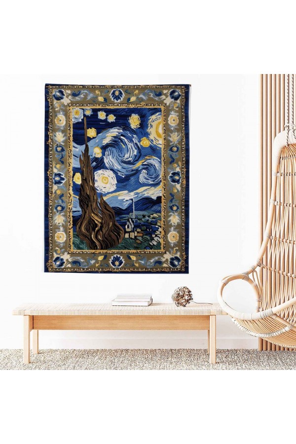 Van Gogh Yıldızlı Geceler Tablo Desenli Duvar Örtüsü Duvar Halısı Wall Tapestry Van Gogh Yıldızlı Geceler Tablo Desenli Duvar Örtüsü Duvar Halısı Wall Tapestry