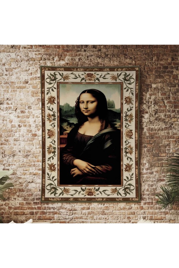 Mona Lisa Desenli Duvar Örtüsü Duvar Halısı Wall Tapestry Mona Lisa Desenli Duvar Örtüsü Duvar Halısı Wall Tapestry