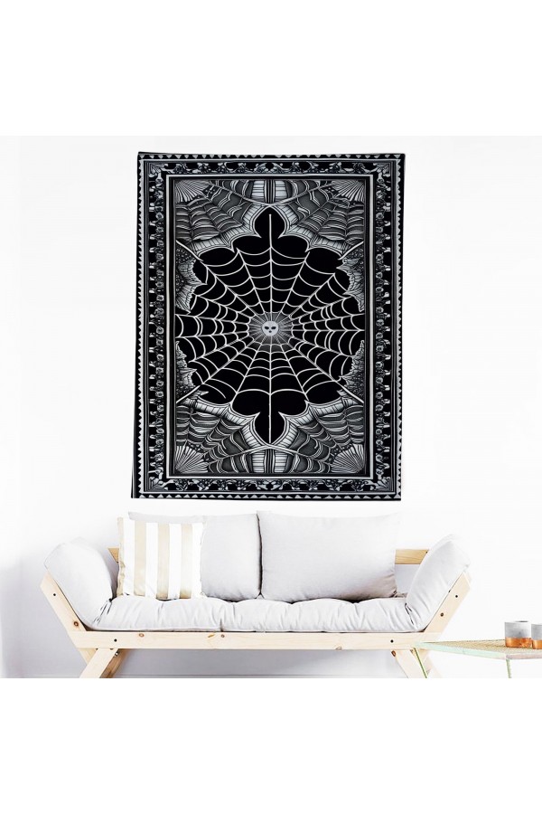 Örümcek Ağı Gotik Desenli Duvar Örtüsü Duvar Halısı Wall Tapestry Örümcek Ağı Gotik Desenli Duvar Örtüsü Duvar Halısı Wall Tapestry
