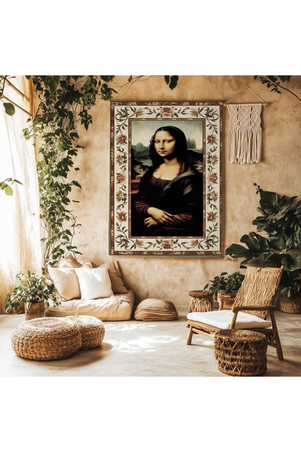 Mona Lisa Desenli Duvar Örtüsü Duvar Halısı Wall Tapestry Mona Lisa Desenli Duvar Örtüsü Duvar Halısı Wall Tapestry
