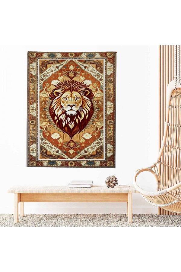 Aslan Hayvan Desenli Duvar Örtüsü Duvar Halısı Wall Tapestry Aslan Hayvan Desenli Duvar Örtüsü Duvar Halısı Wall Tapestry