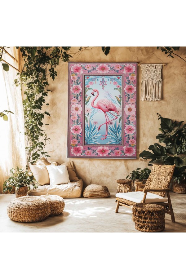 Pembe Flamingo Hayvan Desenli Duvar Örtüsü Duvar Halısı Wall Tapestry Pembe Flamingo Hayvan Desenli Duvar Örtüsü Duvar Halısı Wall Tapestry