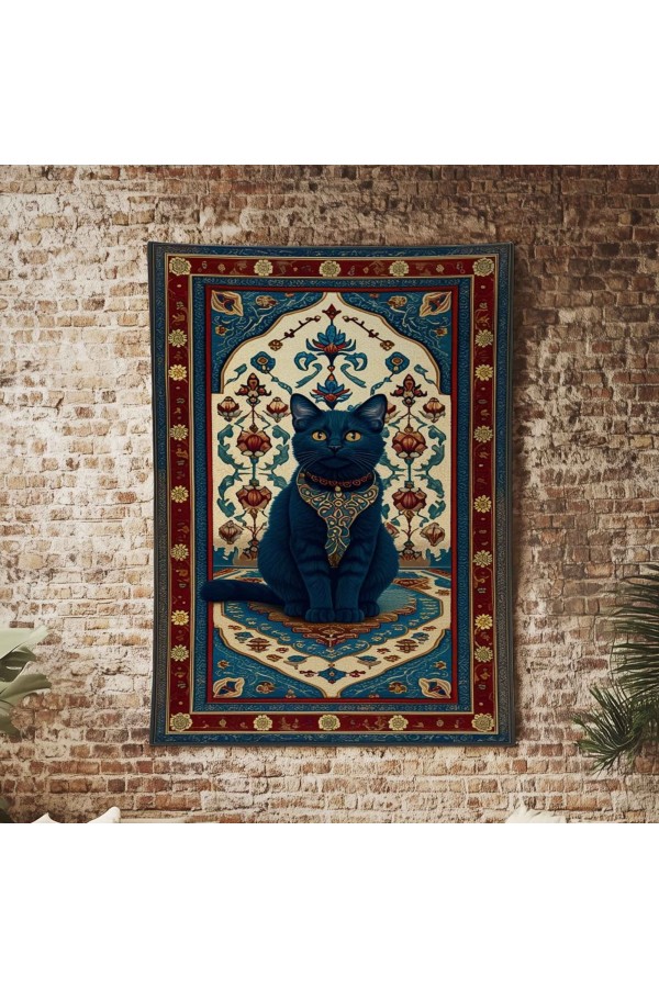 Etnik Kedi Desenli Duvar Örtüsü Duvar Halısı Wall Tapestry Etnik Kedi Desenli Duvar Örtüsü Duvar Halısı Wall Tapestry