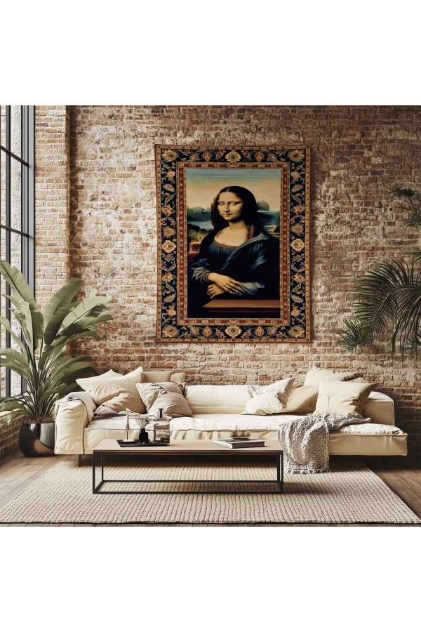 Mona Lisa Tablo Desenli Duvar Örtüsü Duvar Halısı Wall Tapestry Mona Lisa Tablo Desenli Duvar Örtüsü Duvar Halısı Wall Tapestry