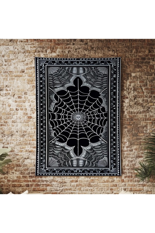 Örümcek Ağı Gotik Desenli Duvar Örtüsü Duvar Halısı Wall Tapestry Örümcek Ağı Gotik Desenli Duvar Örtüsü Duvar Halısı Wall Tapestry