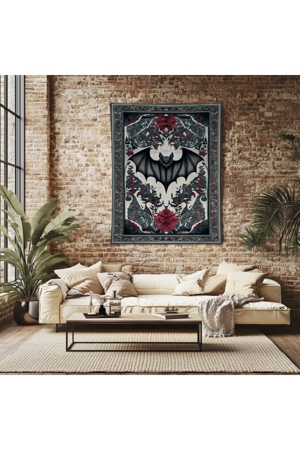 Gotik Yarasa Desenli Duvar Örtüsü Duvar Halısı Wall Tapestry Gotik Yarasa Desenli Duvar Örtüsü Duvar Halısı Wall Tapestry
