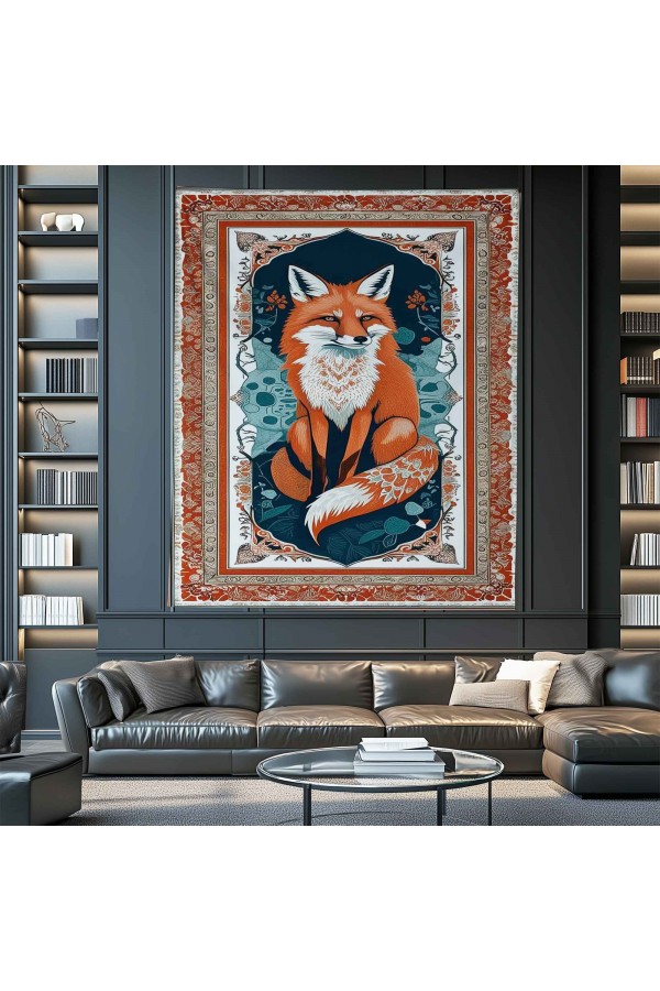 Turuncu Tilki Hayvan Desenli Duvar Örtüsü Duvar Halısı Wall Tapestry Turuncu Tilki Hayvan Desenli Duvar Örtüsü Duvar Halısı Wall Tapestry