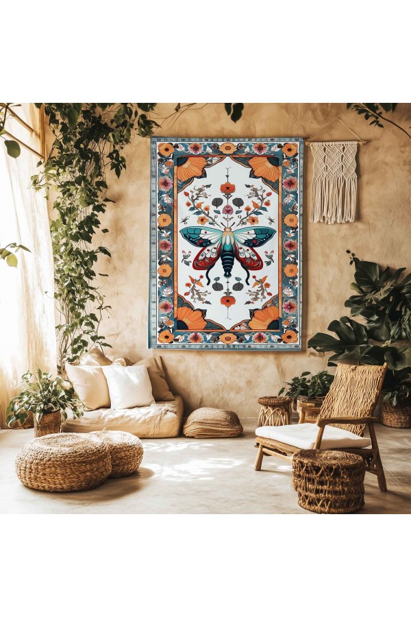 Güve Gece Kelebeği Desenli Duvar Örtüsü Duvar Halısı Wall Tapestry Güve Gece Kelebeği Desenli Duvar Örtüsü Duvar Halısı Wall Tapestry