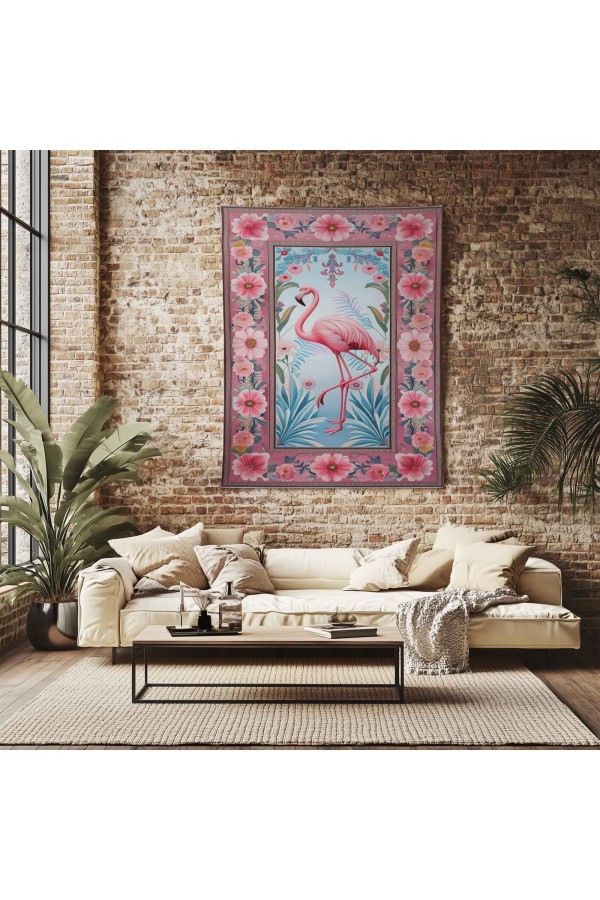 Pembe Flamingo Hayvan Desenli Duvar Örtüsü Duvar Halısı Wall Tapestry Pembe Flamingo Hayvan Desenli Duvar Örtüsü Duvar Halısı Wall Tapestry