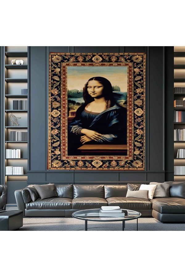Mona Lisa Tablo Desenli Duvar Örtüsü Duvar Halısı Wall Tapestry Mona Lisa Tablo Desenli Duvar Örtüsü Duvar Halısı Wall Tapestry