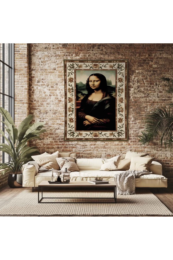 Mona Lisa Desenli Duvar Örtüsü Duvar Halısı Wall Tapestry Mona Lisa Desenli Duvar Örtüsü Duvar Halısı Wall Tapestry