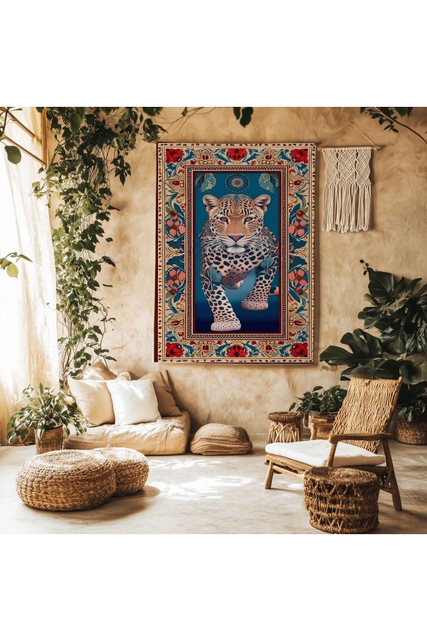 Vahşi Leopar Hayvanlı Desenli Duvar Örtüsü Duvar Halısı Wall Tapestry Vahşi Leopar Hayvanlı Desenli Duvar Örtüsü Duvar Halısı Wall Tapestry
