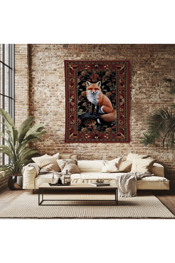 Tilki Hayvan Desenli Duvar Örtüsü Duvar Halısı Wall Tapestry Tilki Hayvan Desenli Duvar Örtüsü Duvar Halısı Wall Tapestry