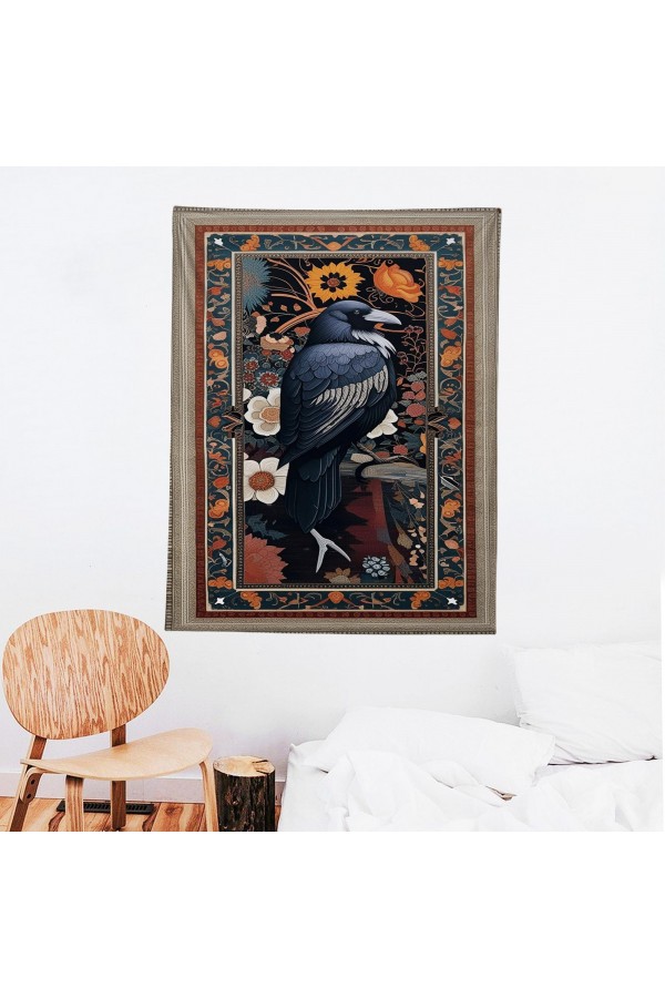 Kuzgun Desenli Duvar Örtüsü Duvar Halısı Wall Tapestry Kuzgun Desenli Duvar Örtüsü Duvar Halısı Wall Tapestry