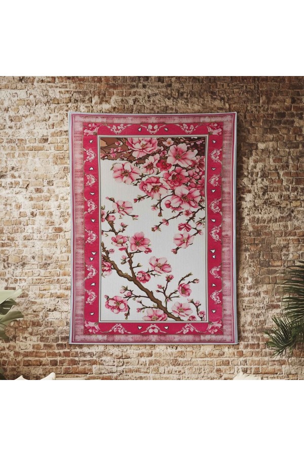 Pembe Sakura Çiçekler Desenli Duvar Örtüsü Duvar Halısı Wall Tapestry Pembe Sakura Çiçekler Desenli Duvar Örtüsü Duvar Halısı Wall Tapestry