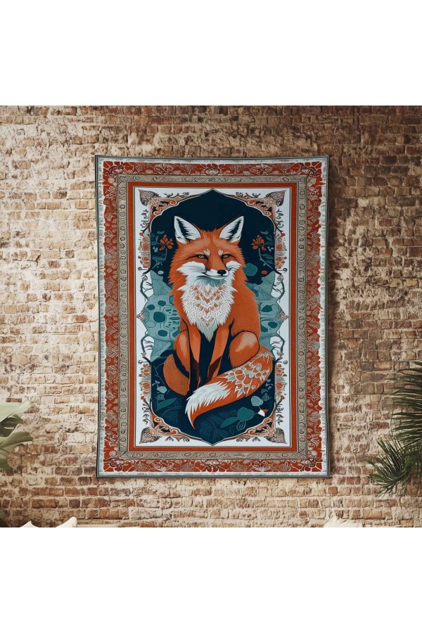 Turuncu Tilki Hayvan Desenli Duvar Örtüsü Duvar Halısı Wall Tapestry Turuncu Tilki Hayvan Desenli Duvar Örtüsü Duvar Halısı Wall Tapestry
