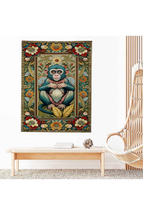 Sevimli Maymun Hayvan Desenli Duvar Örtüsü Duvar Halısı Wall Tapestry Sevimli Maymun Hayvan Desenli Duvar Örtüsü Duvar Halısı Wall Tapestry