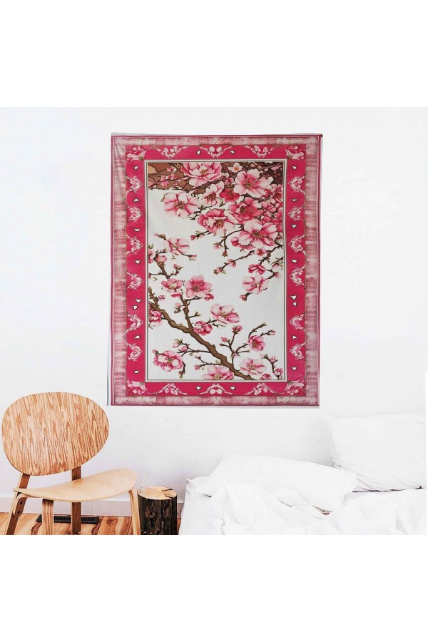 Pembe Sakura Çiçekler Desenli Duvar Örtüsü Duvar Halısı Wall Tapestry Pembe Sakura Çiçekler Desenli Duvar Örtüsü Duvar Halısı Wall Tapestry