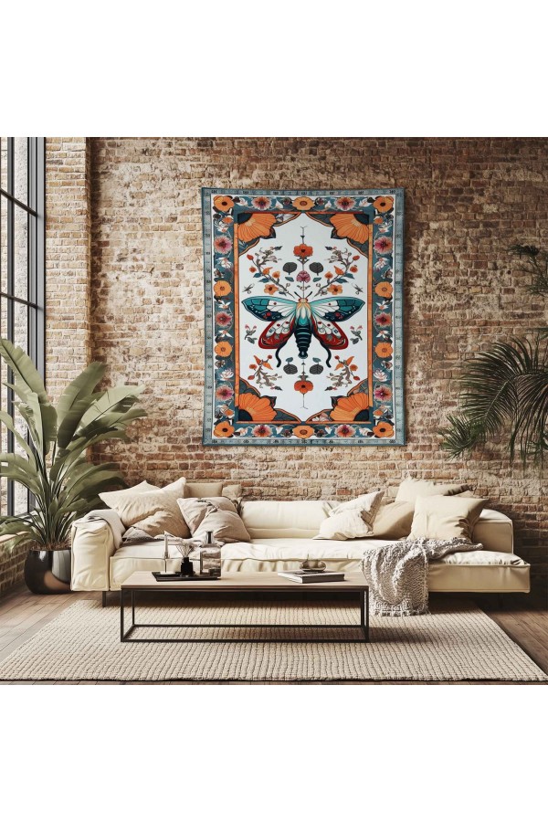 Güve Gece Kelebeği Desenli Duvar Örtüsü Duvar Halısı Wall Tapestry Güve Gece Kelebeği Desenli Duvar Örtüsü Duvar Halısı Wall Tapestry