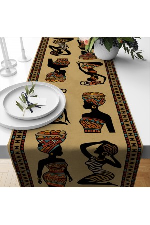 Afrika Etnik Kadınlar Desenli Dijital Baskı Yıkanabilir Dekoratif Runner 40x140cm Afrika Etnik Kadınlar Desenli Dijital Baskı Yıkanabilir Dekoratif Runner 40x140cm