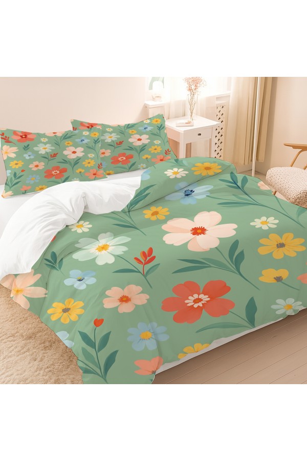 Minik Çiçekler Desenli Pamuk Saten Çift Kişilik Nevresim Takımı 200x220cm Minik Çiçekler Desenli Pamuk Saten Çift Kişilik Nevresim Takımı 200x220cm