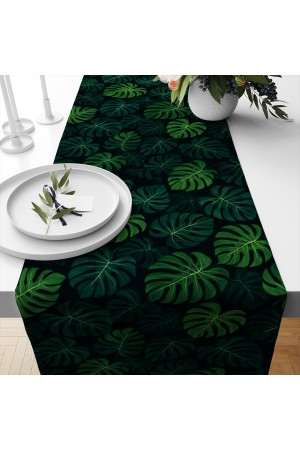 Tropikal Yapraklar Desenli Dijital Baskı Yıkanabilir Dekoratif Runner 40x140cm Tropikal Yapraklar Desenli Dijital Baskı Yıkanabilir Dekoratif Runner 40x140cm