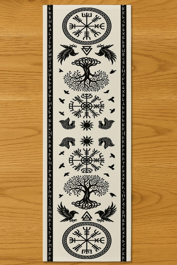 Retro Yaşam Ağacı Desenli Dijital Baskı Yıkanabilir Dekoratif Runner 40x140cm Retro Yaşam Ağacı Desenli Dijital Baskı Yıkanabilir Dekoratif Runner 40x140cm