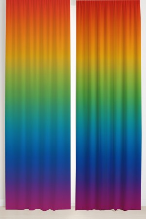 Renkli Degrade Gökkuşağı Desenli Çift Kanatlı Fon Perde Süet Oturma Odası Salon Mutfak 140x260cm Renkli Degrade Gökkuşağı Desenli Çift Kanatlı Fon Perde Süet Oturma Odası Salon Mutfak 140x260cm