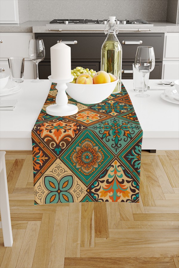 Vintage Retro Karolar Desenli Dijital Baskı Yıkanabilir Dekoratif Runner 40x140cm Vintage Retro Karolar Desenli Dijital Baskı Yıkanabilir Dekoratif Runner 40x140cm