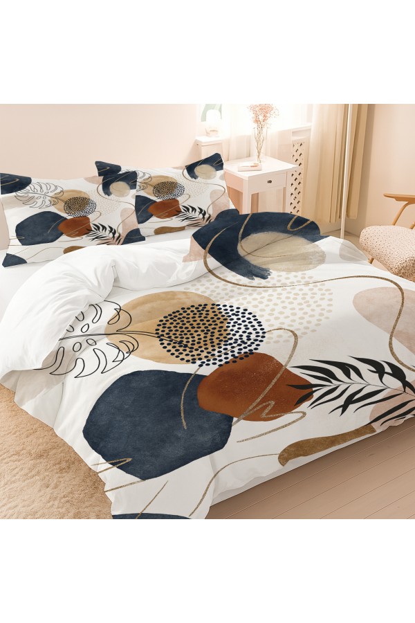Gri Kahve Minimal Desenli Pamuk Saten Çift Kişilik Nevresim Takımı 200x220cm Gri Kahve Minimal Desenli Pamuk Saten Çift Kişilik Nevresim Takımı 200x220cm