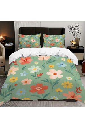 Minik Çiçekler Desenli Pamuk Saten Çift Kişilik Nevresim Takımı 200x220cm Minik Çiçekler Desenli Pamuk Saten Çift Kişilik Nevresim Takımı 200x220cm