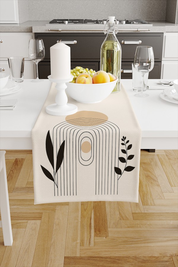 Modern Minimal Desenli Dijital Baskı Yıkanabilir Dekoratif Runner 40x140cm Modern Minimal Desenli Dijital Baskı Yıkanabilir Dekoratif Runner 40x140cm