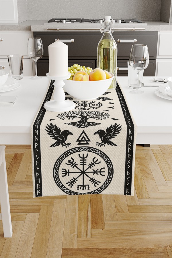 Retro Yaşam Ağacı Desenli Dijital Baskı Yıkanabilir Dekoratif Runner 40x140cm Retro Yaşam Ağacı Desenli Dijital Baskı Yıkanabilir Dekoratif Runner 40x140cm