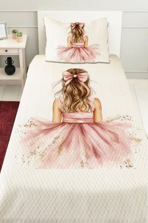 Pembe Fiyonklu Sarı Kız Desenli Çocuk Tek Kişilik Pike Takımı Kapitoneli Yatak Örtüsü Pembe Fiyonklu Sarı Kız Desenli Çocuk Tek Kişilik Pike Takımı Kapitoneli Yatak Örtüsü