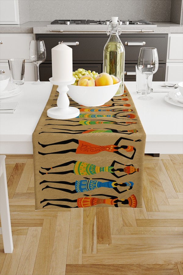 Afika Kadınlar Etnik Desenli Dijital Baskı Yıkanabilir Dekoratif Runner 40x140cm Afika Kadınlar Etnik Desenli Dijital Baskı Yıkanabilir Dekoratif Runner 40x140cm