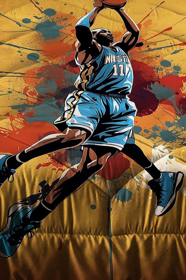 Basketbol Oyuncu Desenli Erkek Çocuk Tek Kişilik Kapitoneli Yorgan Yastık Kılıflı Basketbol Oyuncu Desenli Erkek Çocuk Tek Kişilik Kapitoneli Yorgan Yastık Kılıflı