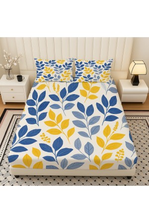 Sarı Lacivert Çiçek Desenli Lastikli Çift Kişilik Çarşaf Takımı Yastık Kılıflı 160x200cm Sarı Lacivert Çiçek Desenli Lastikli Çift Kişilik Çarşaf Takımı Yastık Kılıflı 160x200cm
