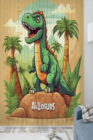 Dinazor Desenli Erkek Çocuk Odası Tül Perde 140x260cm Dinazor Desenli Erkek Çocuk Odası Tül Perde 140x260cm