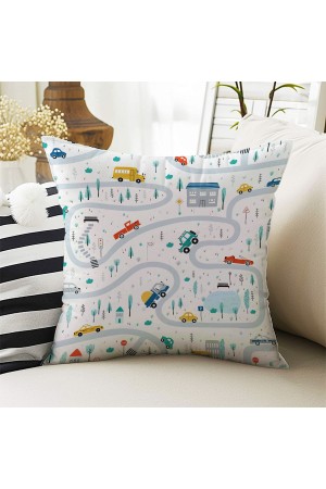 Araba Sürme Trafik Desenli Erkek ÇocukDekoratif Çift Taraflı Kırlent Kılıfı 43x43cm Araba Sürme Trafik Desenli Erkek ÇocukDekoratif Çift Taraflı Kırlent Kılıfı 43x43cm