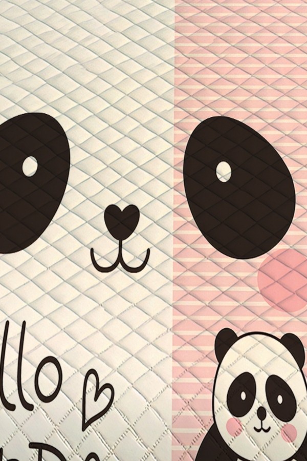 Sevimli Panda Desenli Tek Kişilik Pike Takımı Yatak Örtüsü Sevimli Panda Desenli Tek Kişilik Pike Takımı Yatak Örtüsü