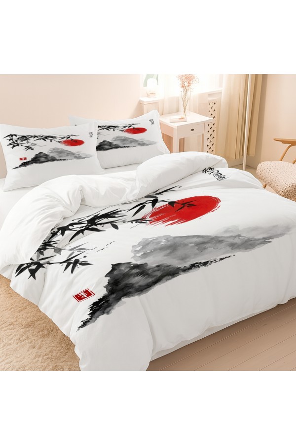 Japon Dağları Manzara Desenli Pamuk Saten Çift Kişilik Nevresim Takımı 200x220cm Japon Dağları Manzara Desenli Pamuk Saten Çift Kişilik Nevresim Takımı 200x220cm