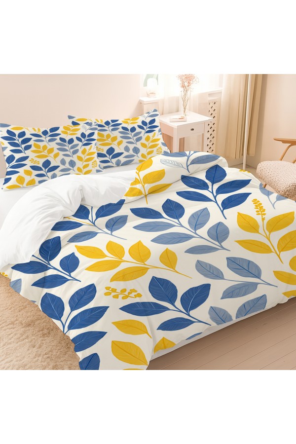 Sarı Lacivert Çiçek Desenli Pamuk Saten Çift Kişilik Nevresim Takımı 200x220cm Sarı Lacivert Çiçek Desenli Pamuk Saten Çift Kişilik Nevresim Takımı 200x220cm