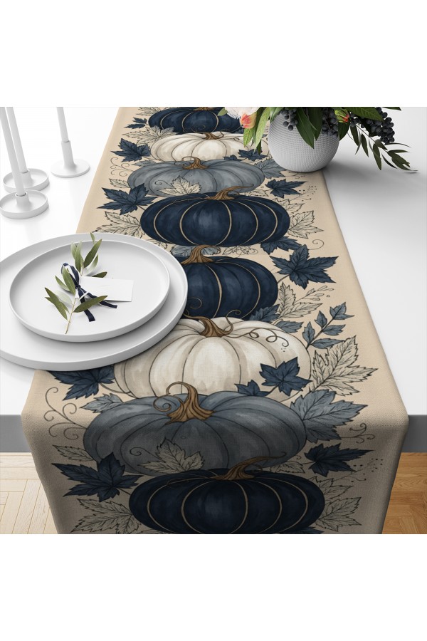 Retro Balkabak Sonbahar Desenli Dijital Baskı Yıkanabilir Dekoratif Runner 40x140cm Retro Balkabak Sonbahar Desenli Dijital Baskı Yıkanabilir Dekoratif Runner 40x140cm