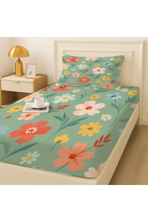 Minik Çiçekler Desenli Lastikli Tek Kişilik Çarşaf Takımı Yastık Kılıflı 100x200cm Minik Çiçekler Desenli Lastikli Tek Kişilik Çarşaf Takımı Yastık Kılıflı 100x200cm