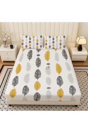 Sarı Gri Etnik Tüyler Desenli Lastikli Çift Kişilik Çarşaf Takımı Yastık Kılıflı 160x200cm Sarı Gri Etnik Tüyler Desenli Lastikli Çift Kişilik Çarşaf Takımı Yastık Kılıflı 160x200cm