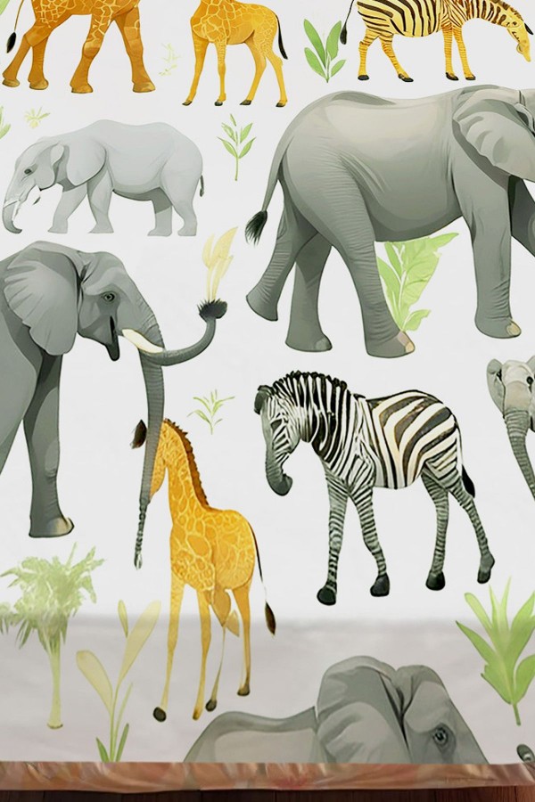 Safari Afrika Hayvanları Desenli Erkek Çocuk Tek Kişilik Dekoratif Yatak Örtüsü Yastık Kılıflı Safari Afrika Hayvanları Desenli Erkek Çocuk Tek Kişilik Dekoratif Yatak Örtüsü Yastık Kılıflı