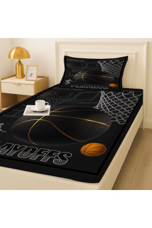 Basketbol Desenli Lastikli Tek Kişilik Çarşaf Takımı Yastık Kılıflı 100x200cm Basketbol Desenli Lastikli Tek Kişilik Çarşaf Takımı Yastık Kılıflı 100x200cm