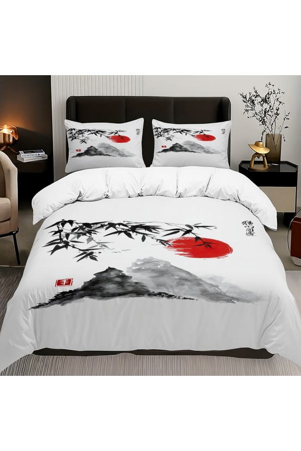 Japon Dağları Manzara Desenli Pamuk Saten Çift Kişilik Nevresim Takımı 200x220cm Japon Dağları Manzara Desenli Pamuk Saten Çift Kişilik Nevresim Takımı 200x220cm