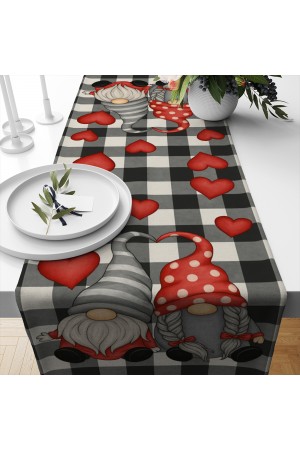 Kalpli Cüceler Aşk Desenli Dijital Baskı Yıkanabilir Dekoratif Runner 40x140cm Kalpli Cüceler Aşk Desenli Dijital Baskı Yıkanabilir Dekoratif Runner 40x140cm